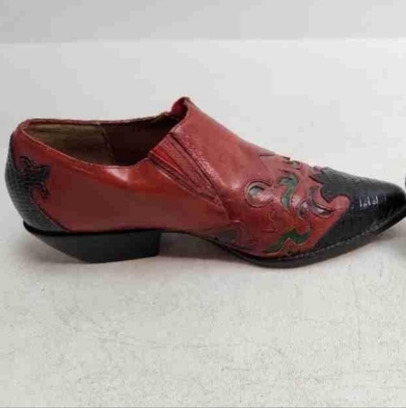 VTG Hunt Club Brazilian Leather Western Booties Pointed, 7.5 - Picture 3 of 8